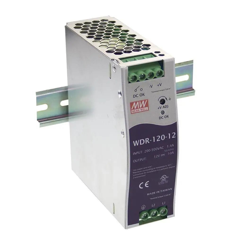 MEAN WELL WDR-120-24 120W Single Output Industrial DIN RAIL Power Supply